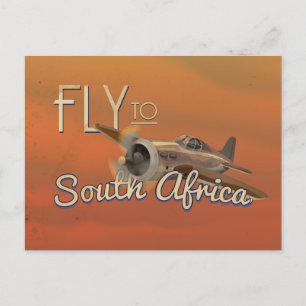 Carte Postale Affiche de voyage vintage Fly to South Africa