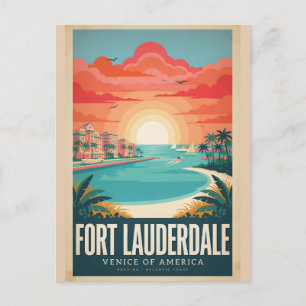 Carte Postale Affiche de voyage vintage Fort Lauderdale Floride