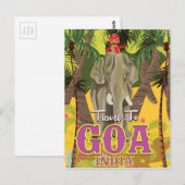 Carte Postale Affiche de voyage vintage Goa Inde (Devant / Derrière)