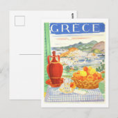 Carte Postale Affiche de voyage Vintage Grèce (Devant / Derrière)