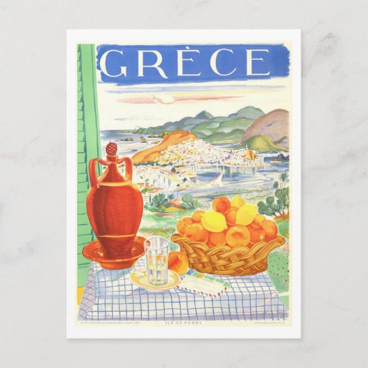 Carte Postale Affiche de voyage Vintage Grèce (Devant)