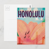 Carte Postale affiche de voyage vintage honolulu (Devant / Derrière)
