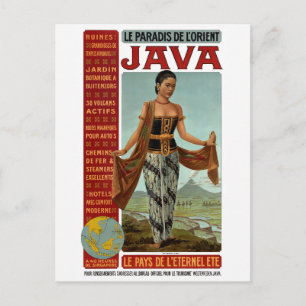 Carte Postale Affiche de voyage vintage Java restaurée