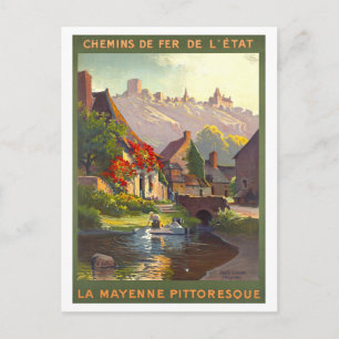 Carte Postale Affiche de voyage vintage La Mayenne (France)