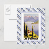 Carte Postale Affiche de voyage vintage, Lac d'Annecy (Devant / Derrière)