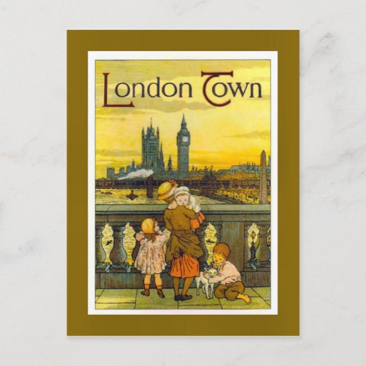 Carte Postale Affiche de voyage vintage, London Town, (Devant)