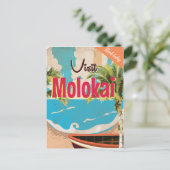 Carte Postale Affiche de voyage vintage Molokai (Debout devant)