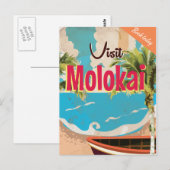 Carte Postale Affiche de voyage vintage Molokai (Devant / Derrière)