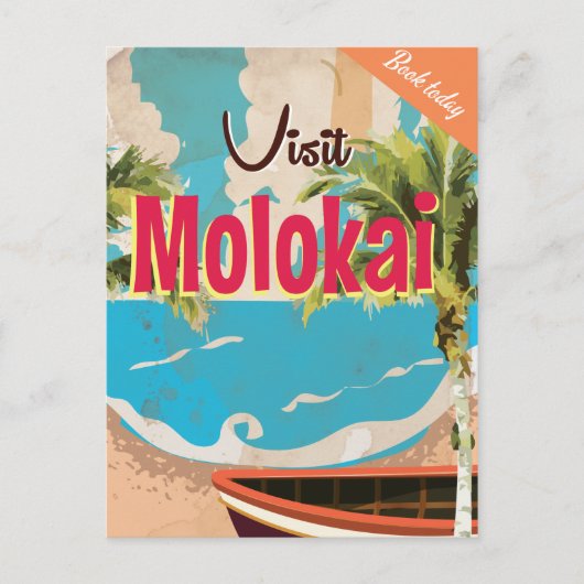 Carte Postale Affiche de voyage vintage Molokai (Devant)