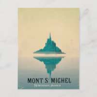 affiche de voyage vintage mont st michel