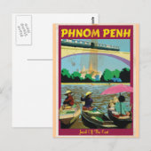 Carte Postale Affiche de voyage vintage Phnom Penh (Devant / Derrière)