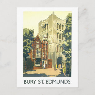 Carte Postale Affiche de voyage vintage pour Bury St. Edmunds