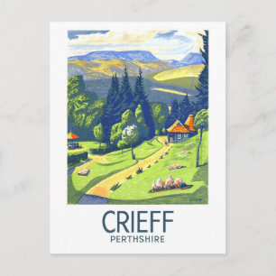 Carte Postale Affiche de voyage vintage pour Crieff en Écosse