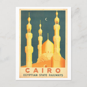 Carte Postale Affiche de voyage vintage pour Le Caire, Égypte,