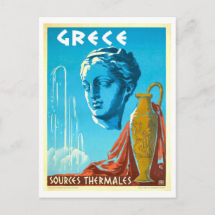 Carte Postale Affiche de voyage vintage pour les sources thermal