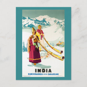 Carte Postale Affiche de voyage vintage restaurée Kanchenjunga I