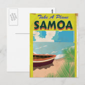 Carte Postale Affiche de voyage vintage Samoa (Devant / Derrière)