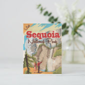 Carte Postale Affiche de voyage vintage Sequoia. (Debout devant)