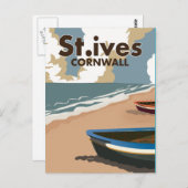 Carte Postale Affiche de voyage vintage St.ives (Devant / Derrière)