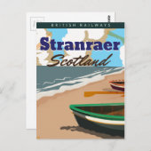 Carte Postale Affiche de voyage vintage Stranraer Scotland (Devant / Derrière)