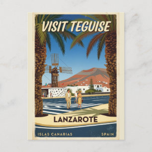 Carte Postale Affiche de voyage vintage Teguise Lanzarote Espagn