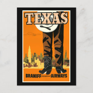 Carte Postale Affiche de voyage Vintage - Texas