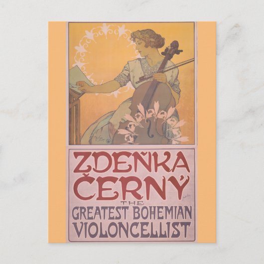 Carte Postale Affiche de Zdenka Cerny par Alphonse Mucha (Devant)