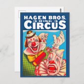 Carte Postale Affiche du cirque Hagen Brothers dans les années 1 (Devant / Derrière)