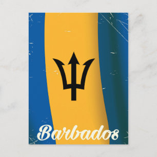 Carte Postale Affiche du drapeau national de la Barbade