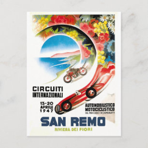 Carte Postale Affiche du Grand Prix de San Remo 1947