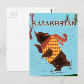 Carte Postale affiche du kazakhstan (Devant / Derrière)