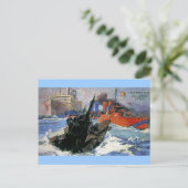 Carte Postale Affiche du sous-marin War Sea Ship (Debout devant)