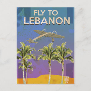 Carte Postale Affiche du Vintage voyage Air To Lebanon