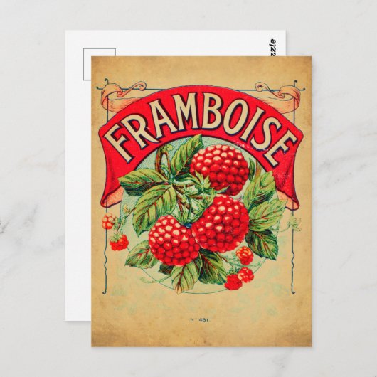 Carte Postale Affiche framboise, fruit, strawberry, raspberry, s (Devant / Derrière)
