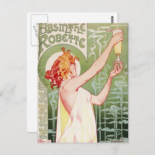 Carte Postale Affiche française "absinthe Robette " de nouveau (Devant / Derrière)