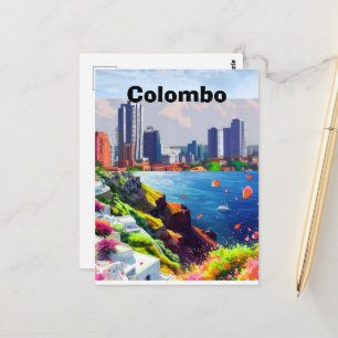 Carte Postale Affiche imprimable de voyage à Colombo - Voyage à