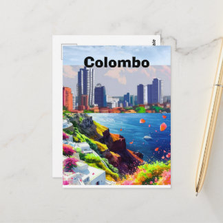 Carte Postale Affiche imprimable de voyage à Colombo - Voyage à
