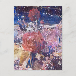 Carte Postale Affiche jardin de roses de minuit
