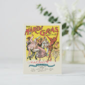 Carte Postale Affiche jaune antique Mardi Gras (Debout devant)