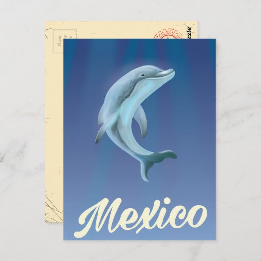 Carte Postale Affiche Mexique Dolphin Travel (Devant / Derrière)