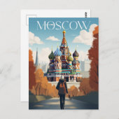 Carte Postale Affiche - Moscow - Russia -Saint Basil's Cathedral (Devant / Derrière)