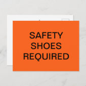 CARTE POSTALE AFFICHE ORANGE DE SÉCURITÉ CHAUSSURES DE SÉCURITÉ  (Devant / Derrière)