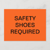 CARTE POSTALE AFFICHE ORANGE DE SÉCURITÉ CHAUSSURES DE SÉCURITÉ  (Devant)