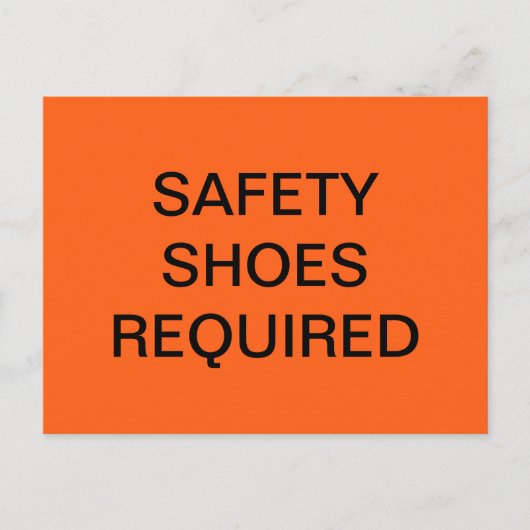 CARTE POSTALE AFFICHE ORANGE DE SÉCURITÉ CHAUSSURES DE SÉCURITÉ  (Devant)