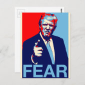 Carte Postale Affiche parodique de Donald Trump "Fear" 2017 (Devant / Derrière)