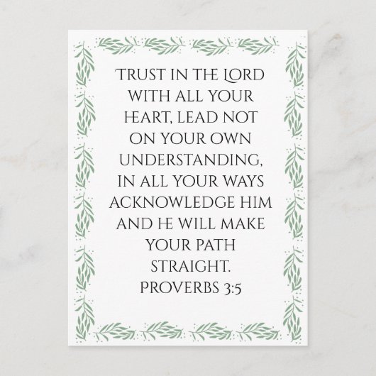 Carte Postale Affiche Proverbes 3:5 (Devant)