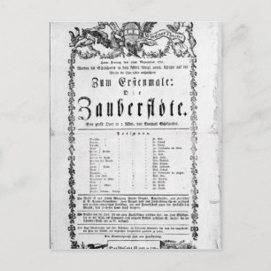 Carte Postale Affiche publicitaire de "La Flûte magique"