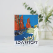 Carte Postale Affiche publicitaire de train vintage de Lowestoft (Debout devant)