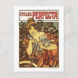 Carte Postale Affiche publicitaire de vélos Perfecta avec femme