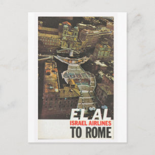 Carte Postale Affiche publicitaire, ElAl à Rome